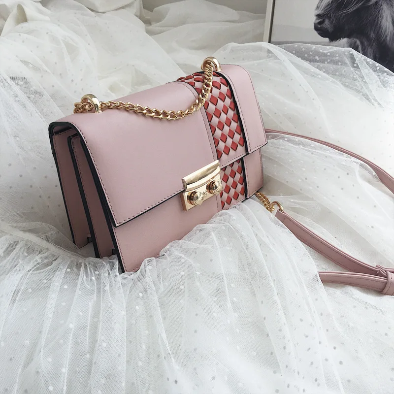 

Shang Xin Bao Nu Bao New Style Summer 2019 Baitie Single Shoulder Bag Lattice Simple Chain Korean version Slant Bag Restoration