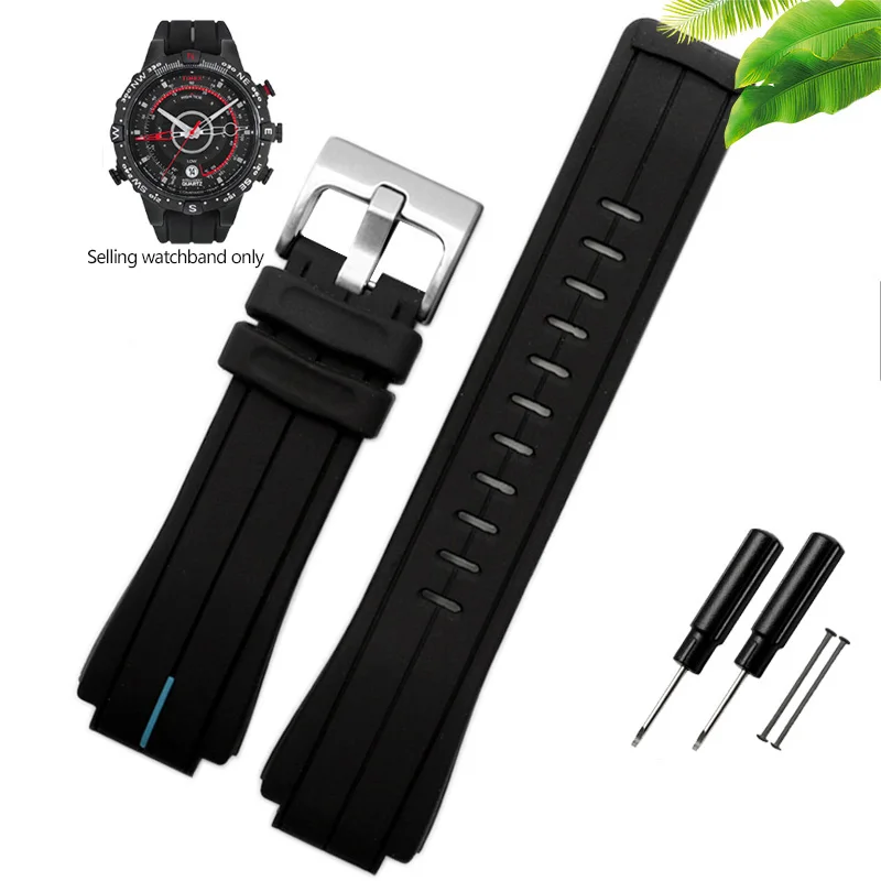 Premium Waterproof Silicone Leather Sport Watch Strap - High Quality Rubber Band