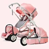 Luxury Baby Stroller 3 in 1 with Car Seat Portable Reversible High Landscape Baby Stroller Hot Mom Pink Stroller Baby Pram ► Photo 2/6