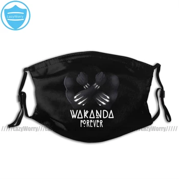 

Black Panther Mouth Face Mask Wakanda Forever Facial Mask Funny Fashion with 2 Filters for Adult