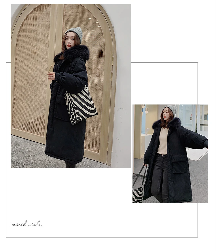 Kemai Photo Shoot, стиль, пуховик, хлопковая стеганая одежда, женский корейский стиль, длинный большой меховой воротник, хлопковый стеганый сгусток