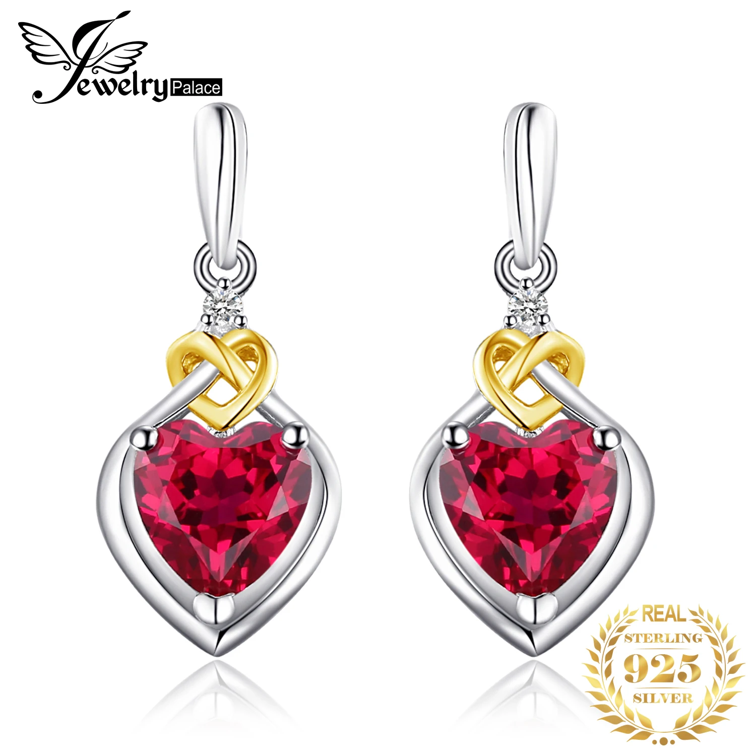 Женские серьги подвески с сердечками Love Knot серебряные 925 пробы корейские Серьги