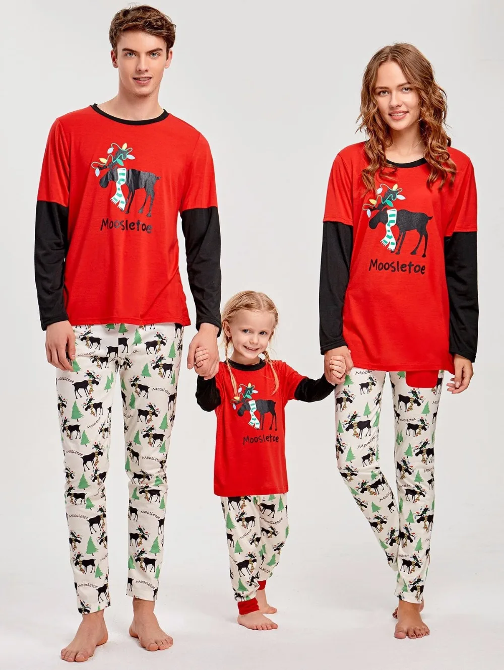 Семейный комплект рождественских пижам, Одинаковая одежда для всей ...