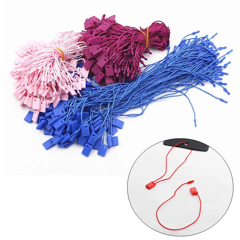 100 Pcs Clothing Labels Garment Labels Plastic Tags 18cm DIY Clothes Tag Clothing Wire Rope Single-Hand Rope Hanging Plastic Beads Square Tags Labels Polyester Cord