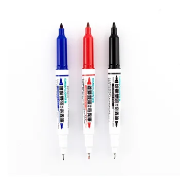 

36 pcs/Lot Dual side Black Blue Red color marker pen Water resistent permanent markers DIY Stationery Office School A6883