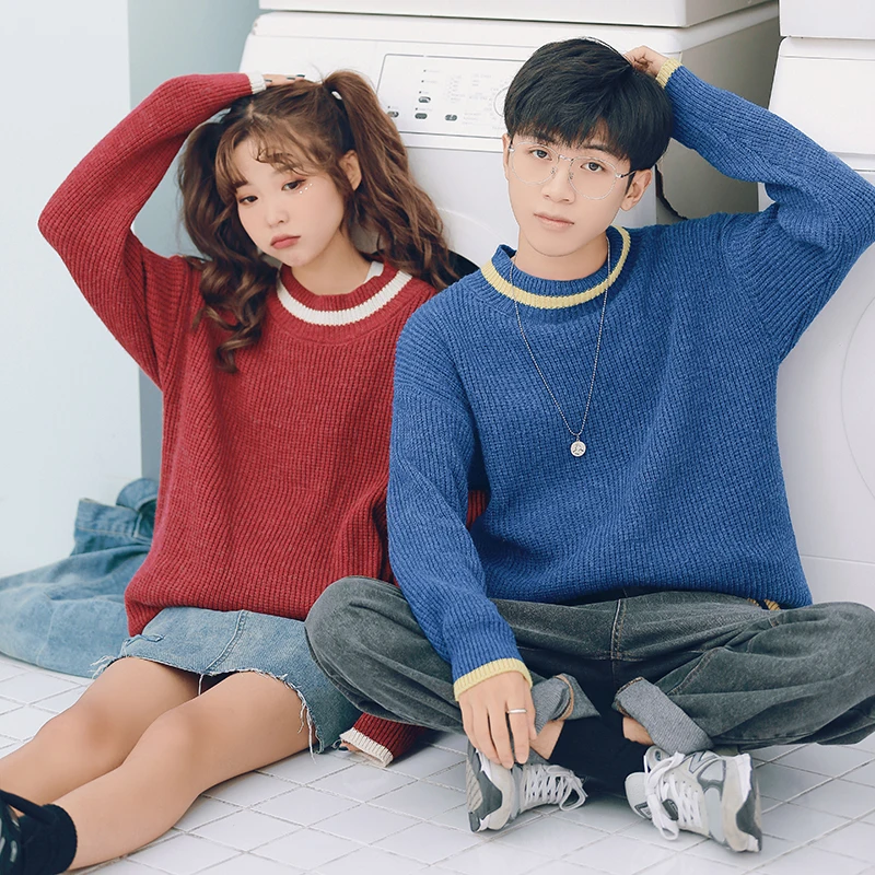 Winter Sweater Men Warm Fashion Contrast Color Casual Knit Sweater Man Sweter Clothes Hip Hop Loose Long Sleeve Pullover Men Winter Sweater Men Warm Fashion Contrast Color Casual Knit Sweater Man Sweter Clothes Hip Hop Loose Long Sleeve Pullover Men