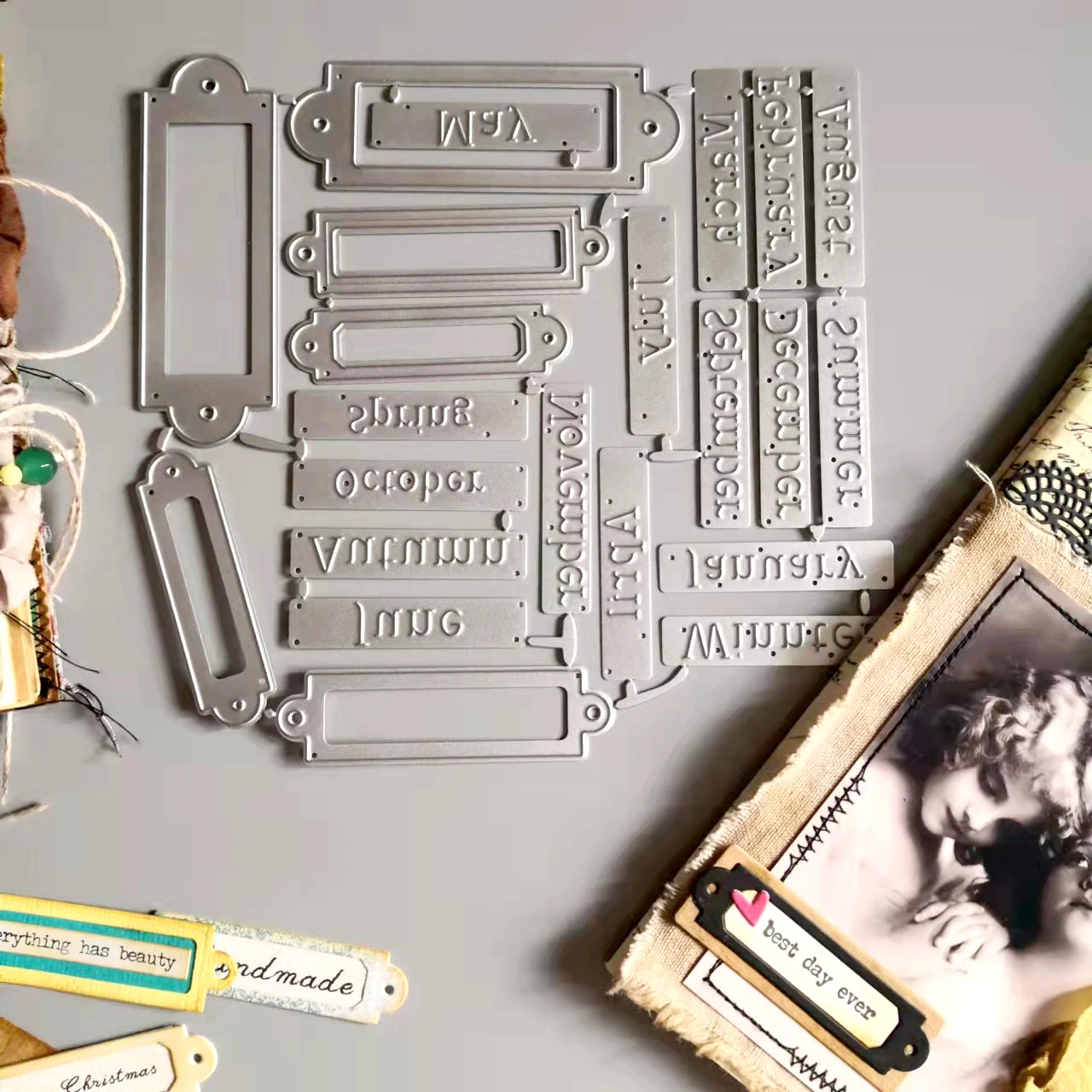 

MK003 Labels & Words Carving -Thinlits Cutting Dies for JunkJournal Scrapbooking PaperDIY Original Designs