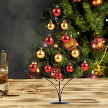 

Table Top Christmas Tree with Ornaments Iron Christmas Tree Ornaments Glossy Shatter Resistant Ornament Simulation Decoration fo