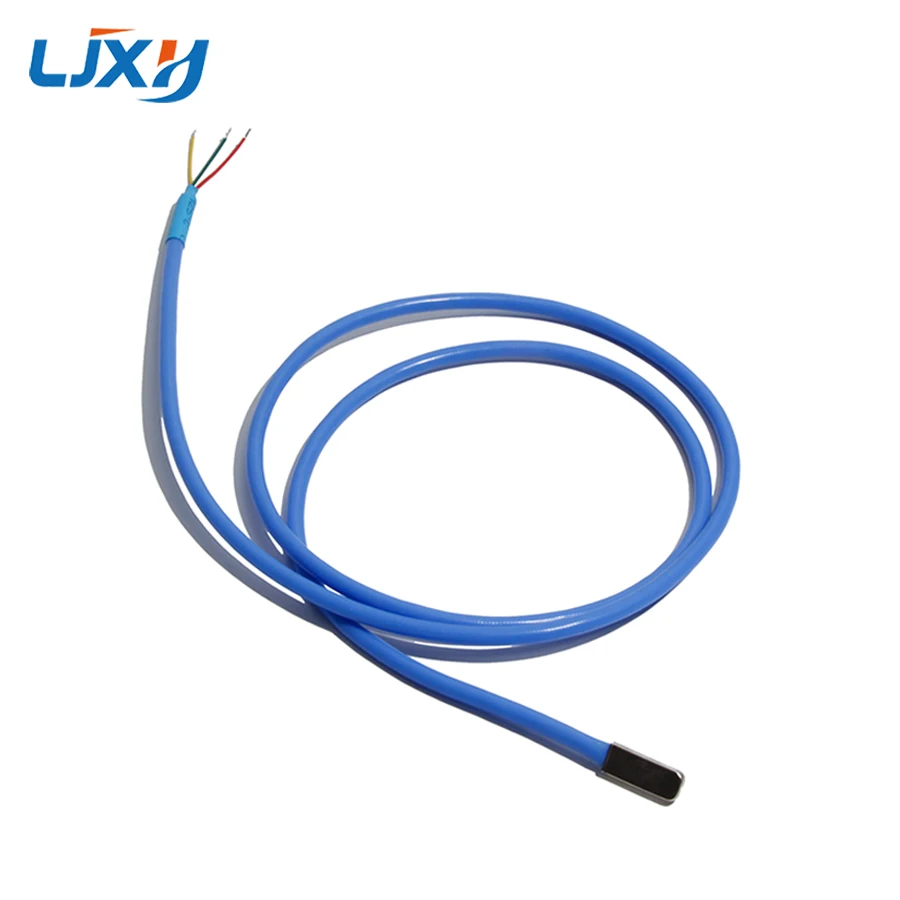 LJXH Patch Type DS18B20 Temperature Sensor Encapsulated Silicone Wire 20mm*7.5mm*3.5mm Copper Nickel-plated Probe