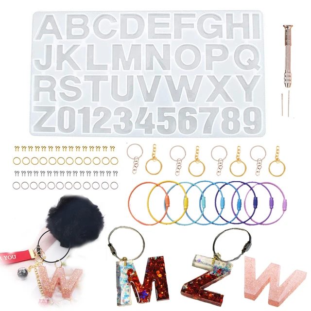 224pcs/Set Letters Resin Mold Jewelry Kits Alphabet Craft Gift DIY Epoxy  Resin Keychain Casting Silicone Mold Making Kit Supply - AliExpress