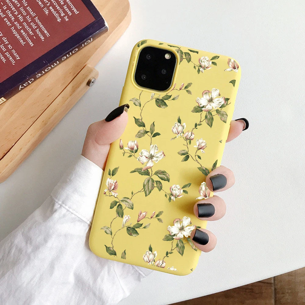 Чехол для телефона Apple iPhone X 6s 7 8 Plus SE 2020 мягкий чехол из тпу с цветами XR XS 11Pro Max