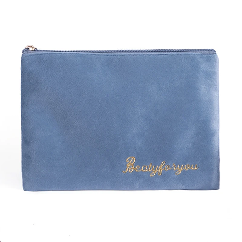 

1 Pc Solid Color Cosmetic Bag Soft Velvet Women Make Up Bag for Travel Lady Makeup Storage Organizer Toiletry Wash Bag Neceser