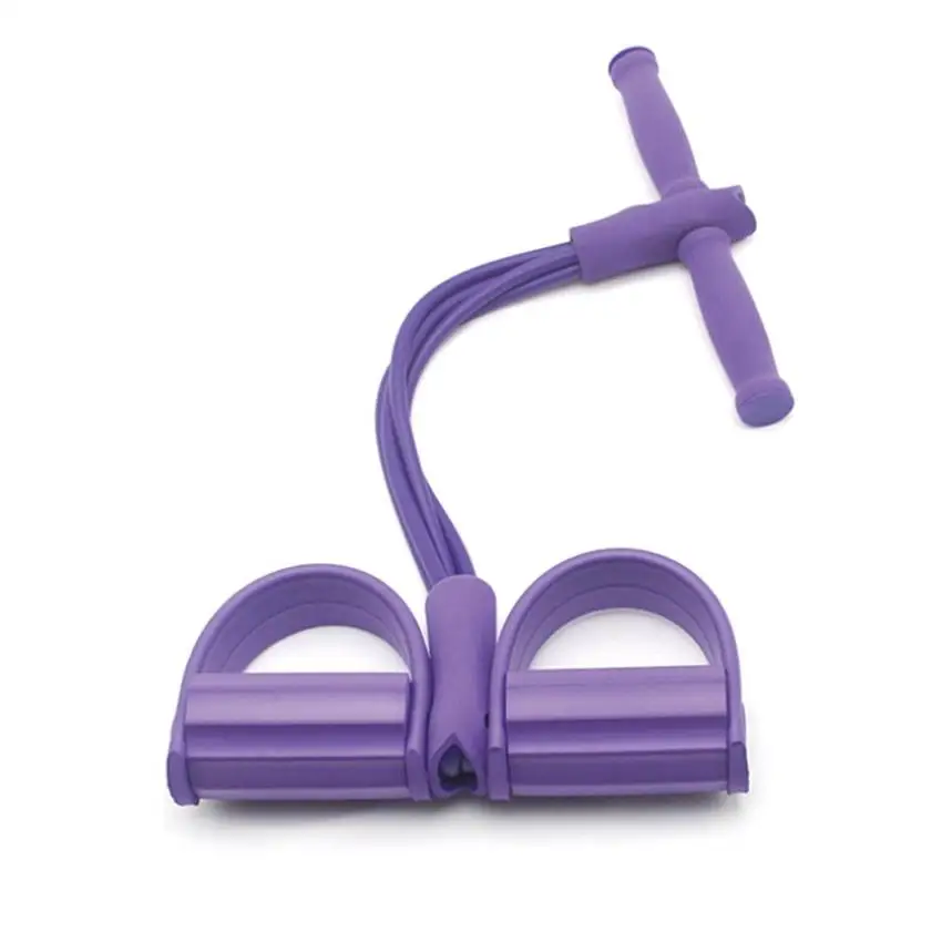 4 Tubes Purple 4 трубы/2 трубы педаль тренажер фитнес сильное сопротивление тренировочное оборудование лента эластичный тренажер - Цвет: 4 Tubes Purple