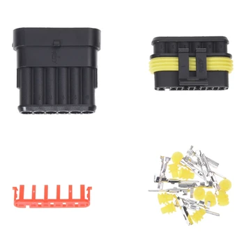 

Kit 6 Pin Way Waterproof Electrical Wire Connector Plug