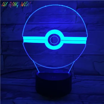 

Pokemon Go Ball Children's Night Light LED Usb Touch Sensor Color Changing Bedroom Atmosphere Acrylic Table Lamp Bedside Ball