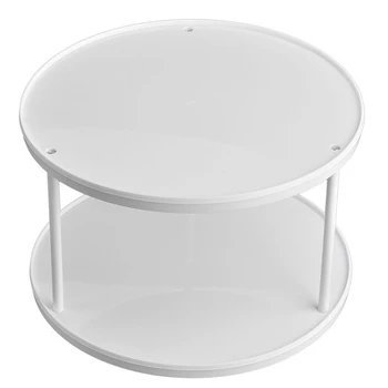 

360 Degree Rotating 2 Tier Spices Fruit Tray Turning Table Cake Rack Home Kitchen Storage Rack