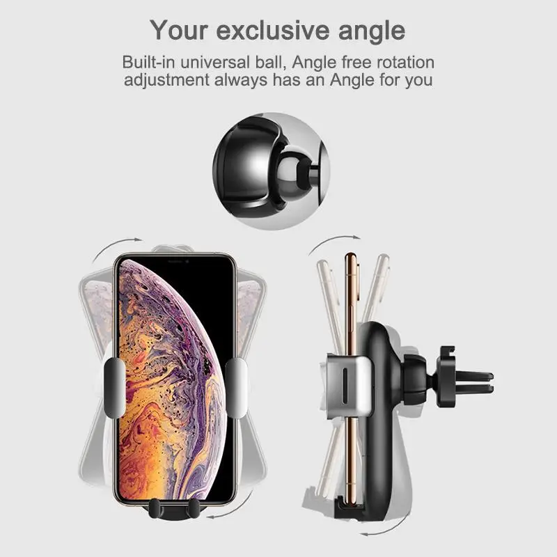 AOZBZ 360 градусов вращающийся автомобильный навигационный кронштейн автоматический замок воздушный выход телефон кронштейн автомобильное беспроводное зарядное устройство Скоба-держатель