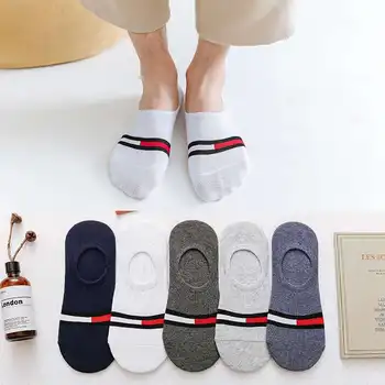 

Spring and summer new silicone antiskid invisible socks men's color matching casual light mouth men's socks