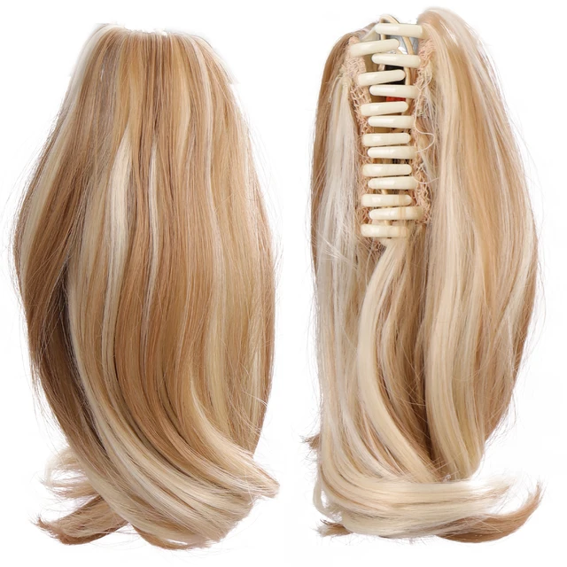 MSTN Synthetic Short Straight Ponytail Extension Claw Clip in Hair Extensions Natural Pony Tail Fake Hair Hairpiece For Women 22H613