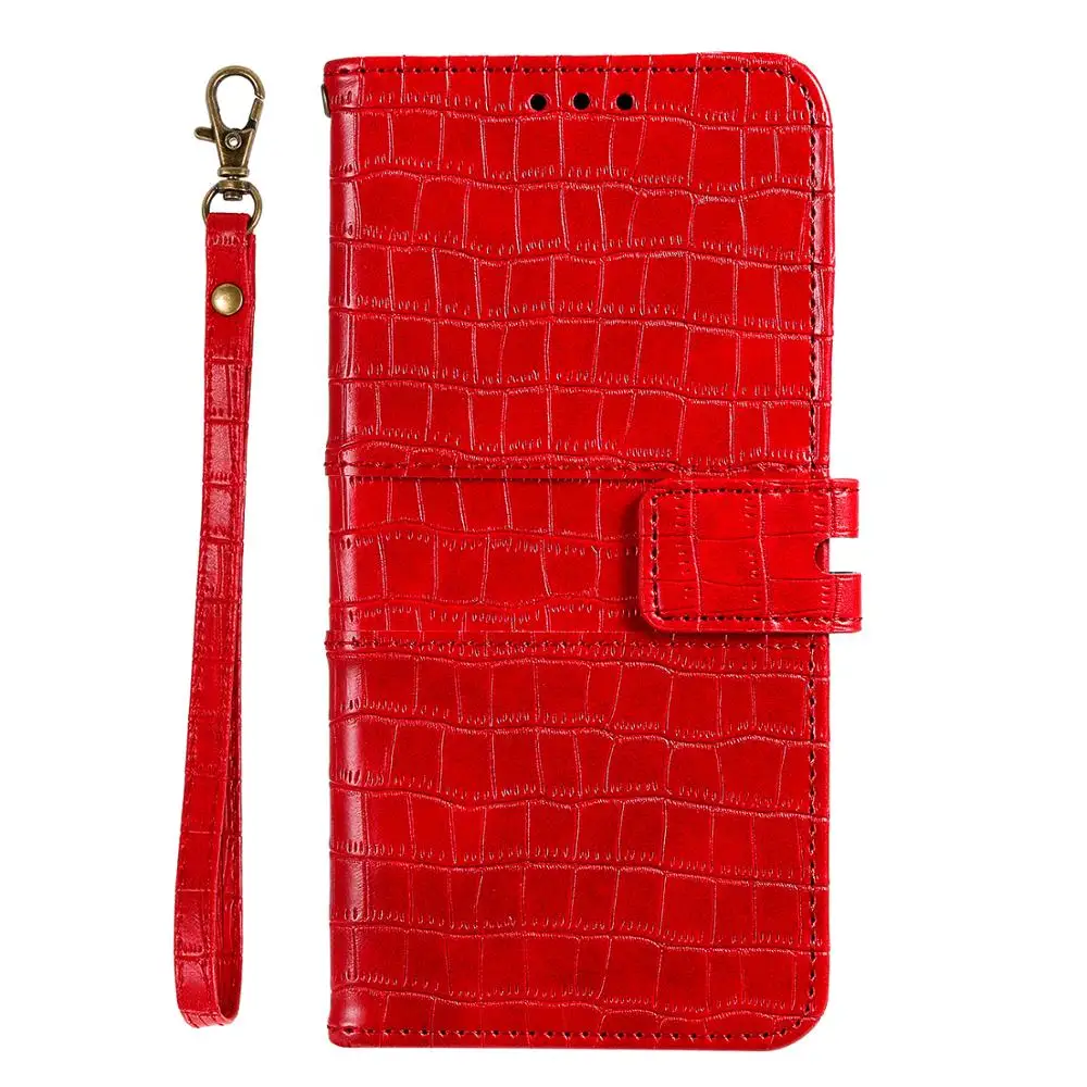 Luxury Crocodile PU Leather Flip Case For Samsung Galaxy J3 J4 J6 Plus J8 2018 Cover Stand Wrist Strap | Мобильные телефоны и