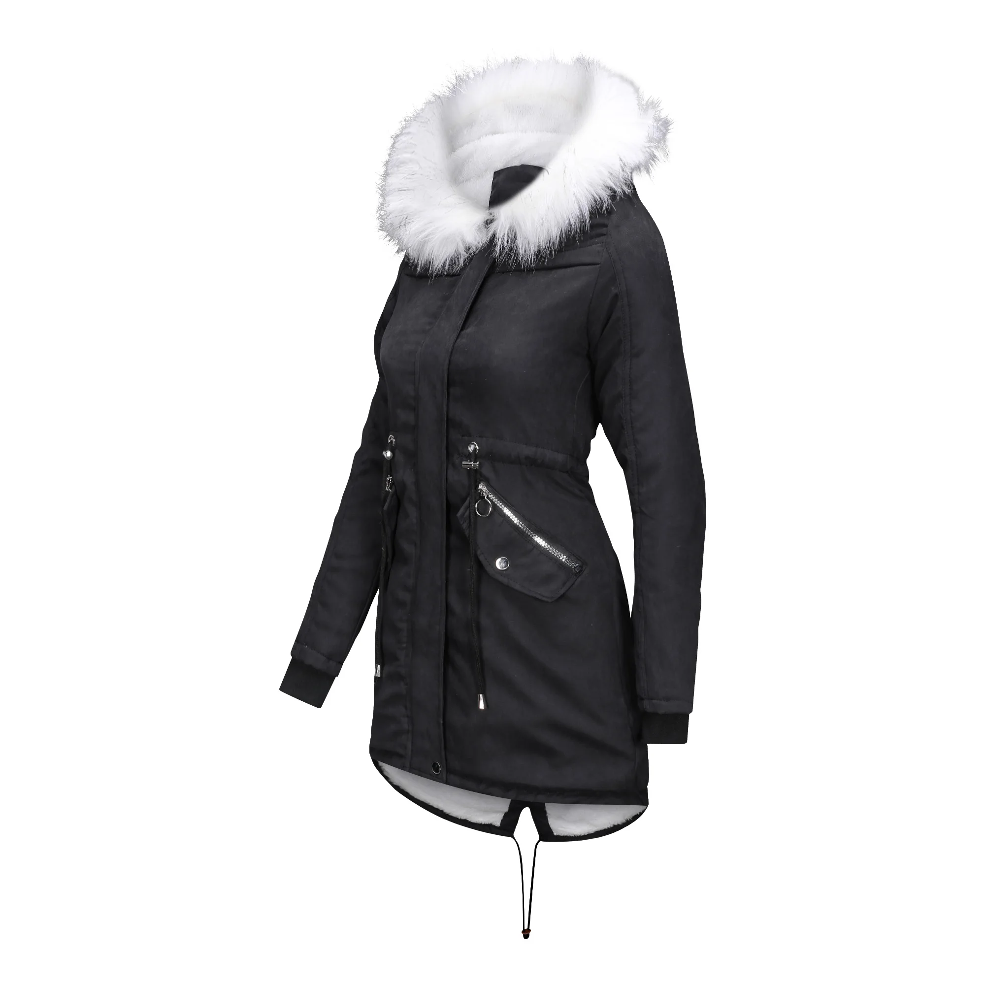 Women Jacket Long Overcoats Winter Warm Thick Female Casual Military Fur Tops Jackets Coats Dropshipping