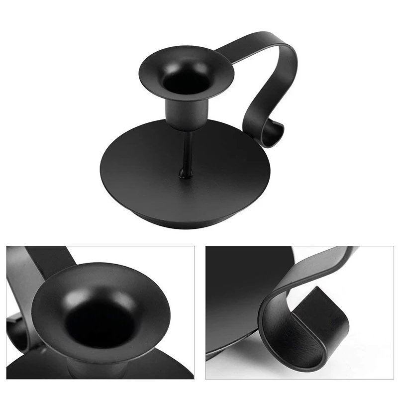ABUI-4Pcs винтажный конусный подсвечник из кованого железа, простой подсвечник, семейный подсвечник при свечах, украшение для ужина на Хэллоуин