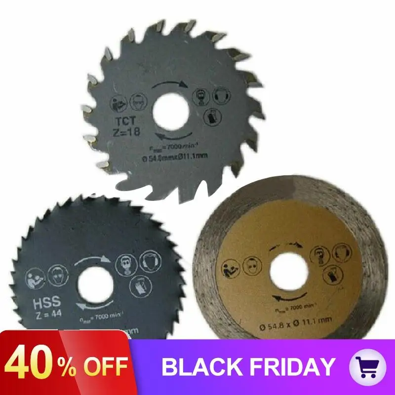 3pcs/set Mini Circular Saw Blade Diamond Cutting Disc Accessories Set TCT HSS Saw Blade for Wood Metal Tile Cutting Disk