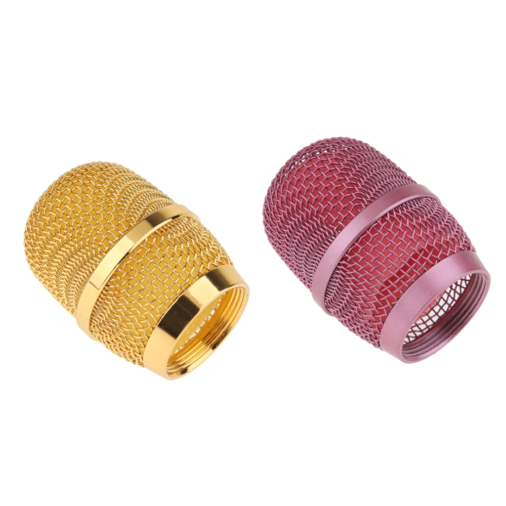 

2x Mic Mesh Grill Replacement,Gold and Pink,Sponge Mic Windscreen Included