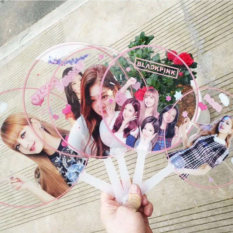 KPOP BlackPink New Album Kill This Love PVC Transparent Round Fans Summer Gift Party Decoration JISOO LISA JENNIE LXX191