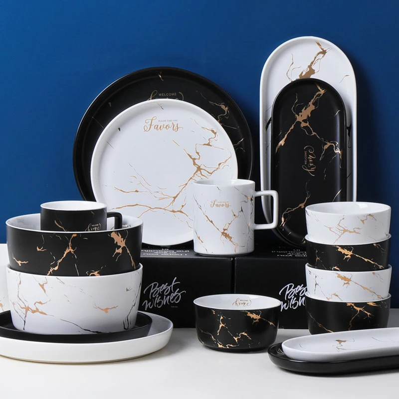 PROD 4000900414793 Light luxury dishes set creative home ceramic
tableware personality soup bowl simple European ins dishes Nordic
tableware