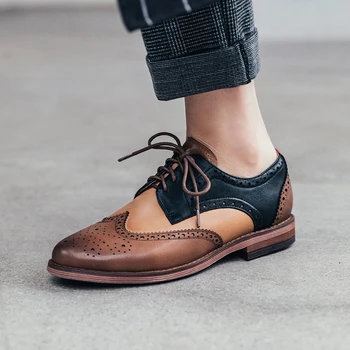 

women Pumps Genuine Leather 22-25 cm Fashion Vintage english block engraving Leather + Sheepskin Stitching shoes woman