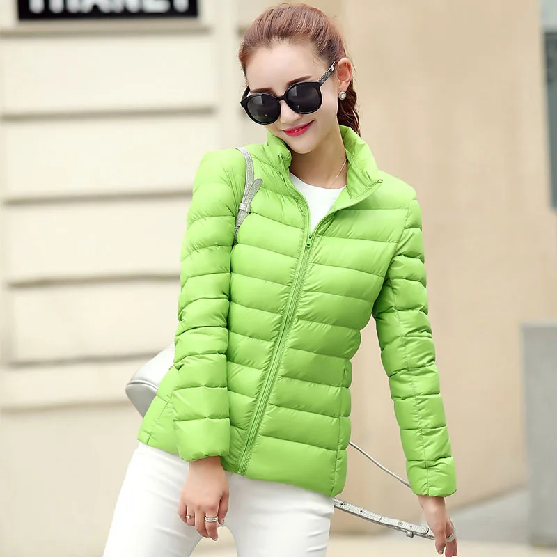 Stand Collar Thin down Jacket Women's Autumn And Winter New Products Short Autumn And Winter Portable Large Size Korean-sty