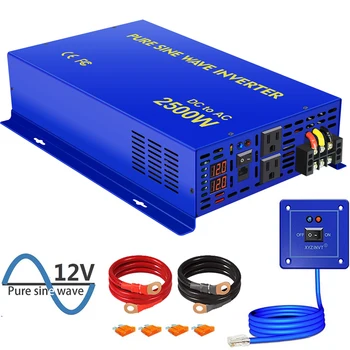 

2500W Pure Sine Wave Inverter 12V 24V 36V 48V DC TO AC 110V 220V Off-grid System Solar Inverters Car Battery Home Use Inverter