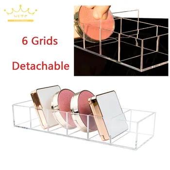 

Transparent Acrylic Container Removable Cosmetics Storage Box Desktop Case Powder Lipstick Stand Makeup Tool Arrangement 6 Grids