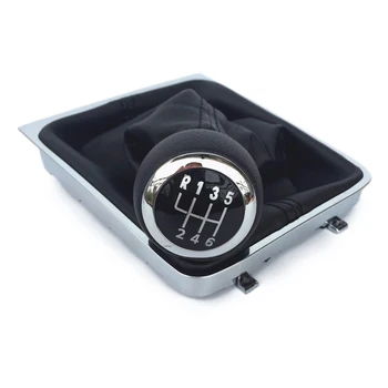 

6 Speed Gear Car Gear Shift Stick Gaiter Boot Leather Dust Cover Shift Head + Dust Cover For Passat B6 Car-Styling
