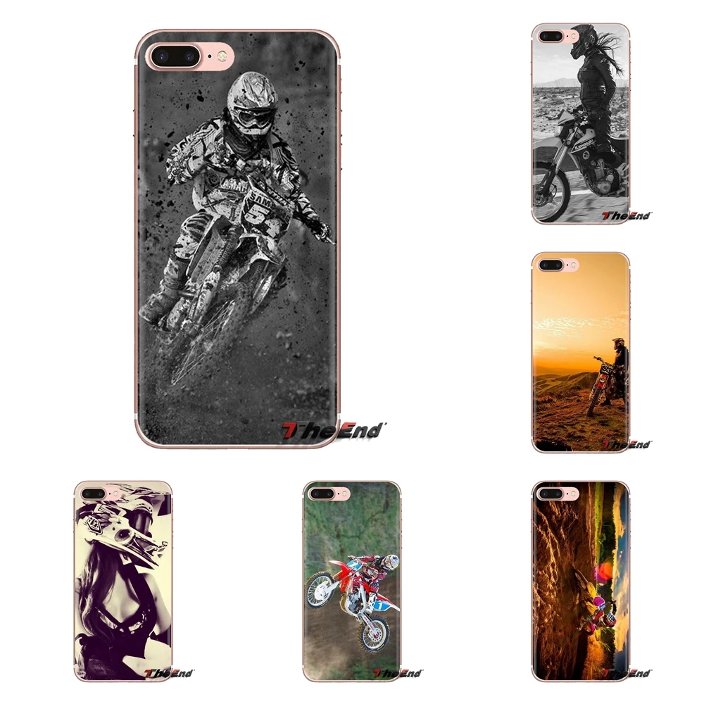 

For iPod Touch Apple iPhone 4 4S 5 5S SE 5C 6 6S 7 8 X XR XS Plus MAX motocross girl riders motorcycle Transparent TPU Skin Case