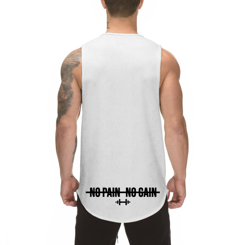 

Mens Workout Mesh Clothing Bodybuilding Sleeveless Singlets Casual Sporting Tank Top New Fitness Training Fashion Quick Dry Vest