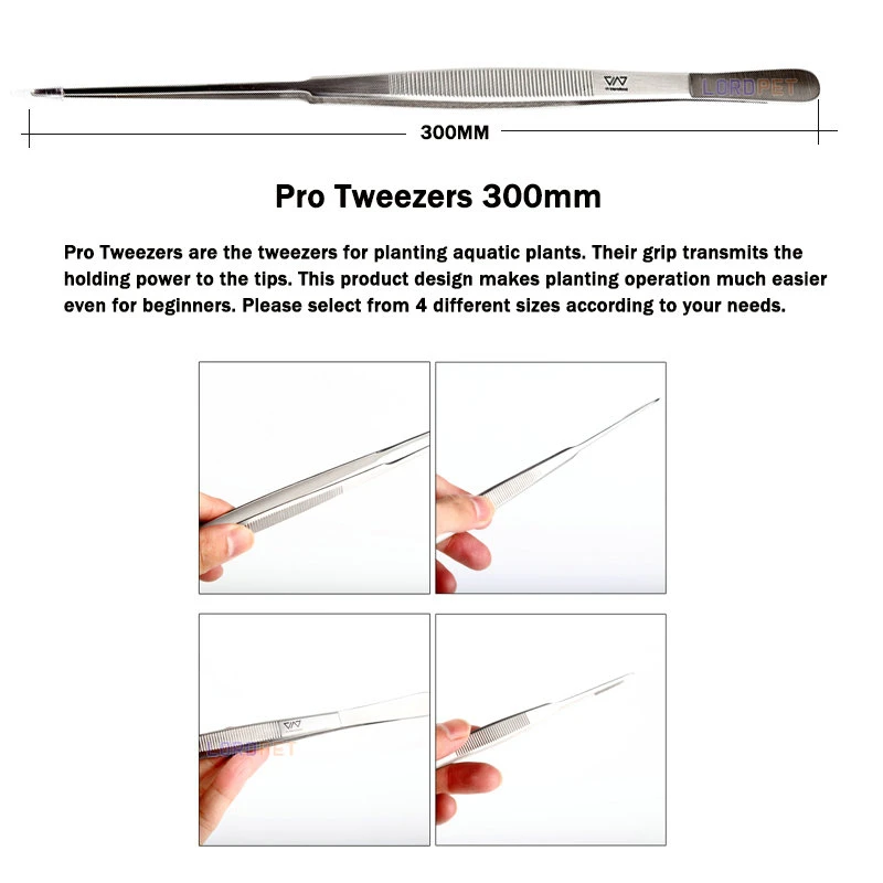pro tweezer 300 Viv качество ada ножницы из нержавеющей стали пинцет Весна Прямая изогнутая волна стиль для водные аквариумные украшения для растений - Цвет: pro tweezer 300