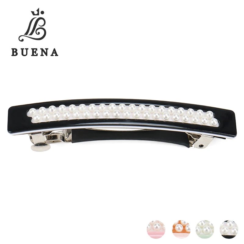 

White Pearl Hair Clip Acetate Hair Barrette Clips for Women New Style High Grade Girls Barrette Clip
