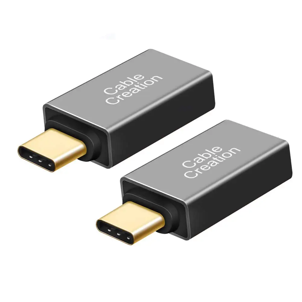 USB-C-адаптер USB 3,0, адаптер usb type C(папа)-USB 3,0 A(мама), поддержка функции OTG, совместим с MacBook/Pro - Цвет: Gray