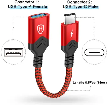 

MAXCURY USB Type C OTG Adapter Cable USB3.0 A Female to USB Type C3.1 5Gbps Adapter Cord for Macbook pro air Google Chromebook