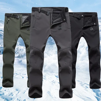 

Men Outdoor Pants Camouflage Hiking Trekking Male Softshell Pants Camping Fishing Climb Run Plus Size Mens Windproof Trousers