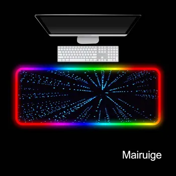 

Mairuige Blue line lights colorful Gaming RGB Large Anime Mouse Pad Mouse Mat Computer Mousepad Led Backlight Keyboard Desk Mat