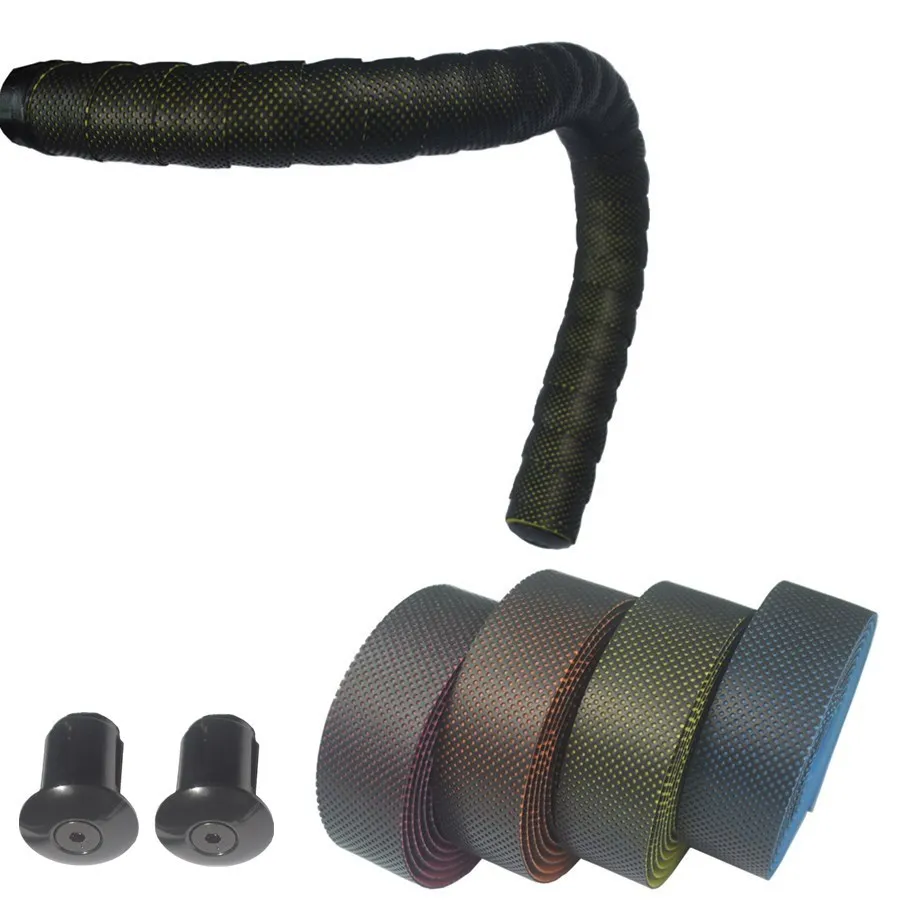 

Road handlebars with bicycle straps two-color mesh double-layer non-slip wrapping belts curved handles horns and horns