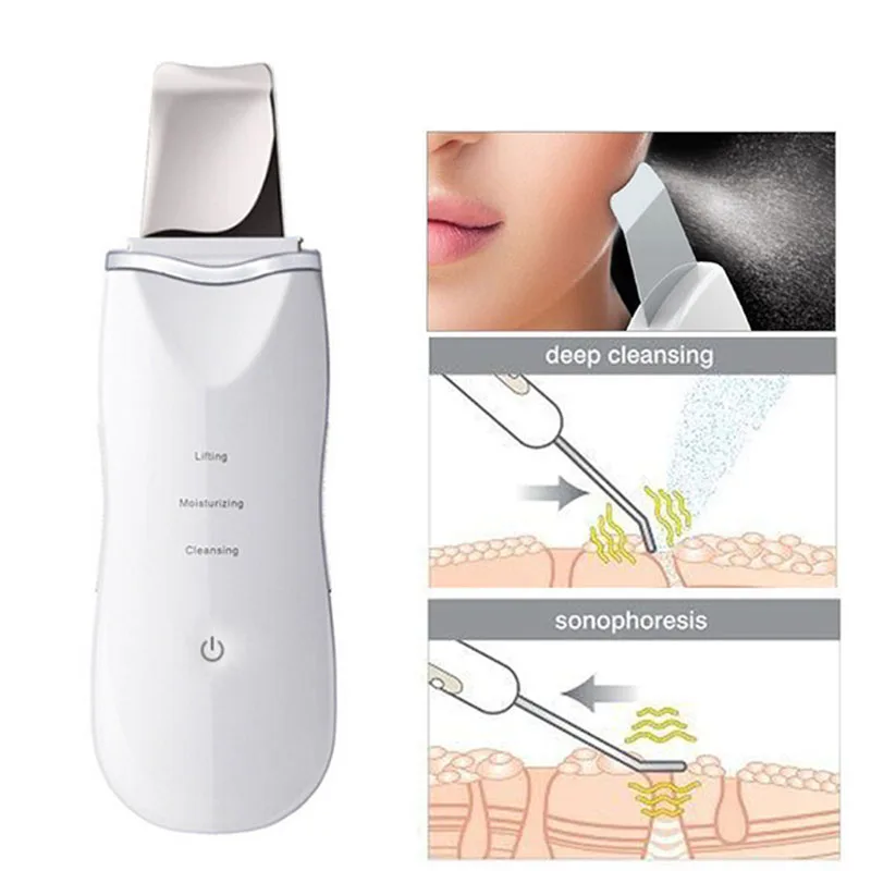  Ultrasonic Skin Scrubber Deep Face Cleaning Machine Reduce Wrinkles and spots Facial Whitening Lift