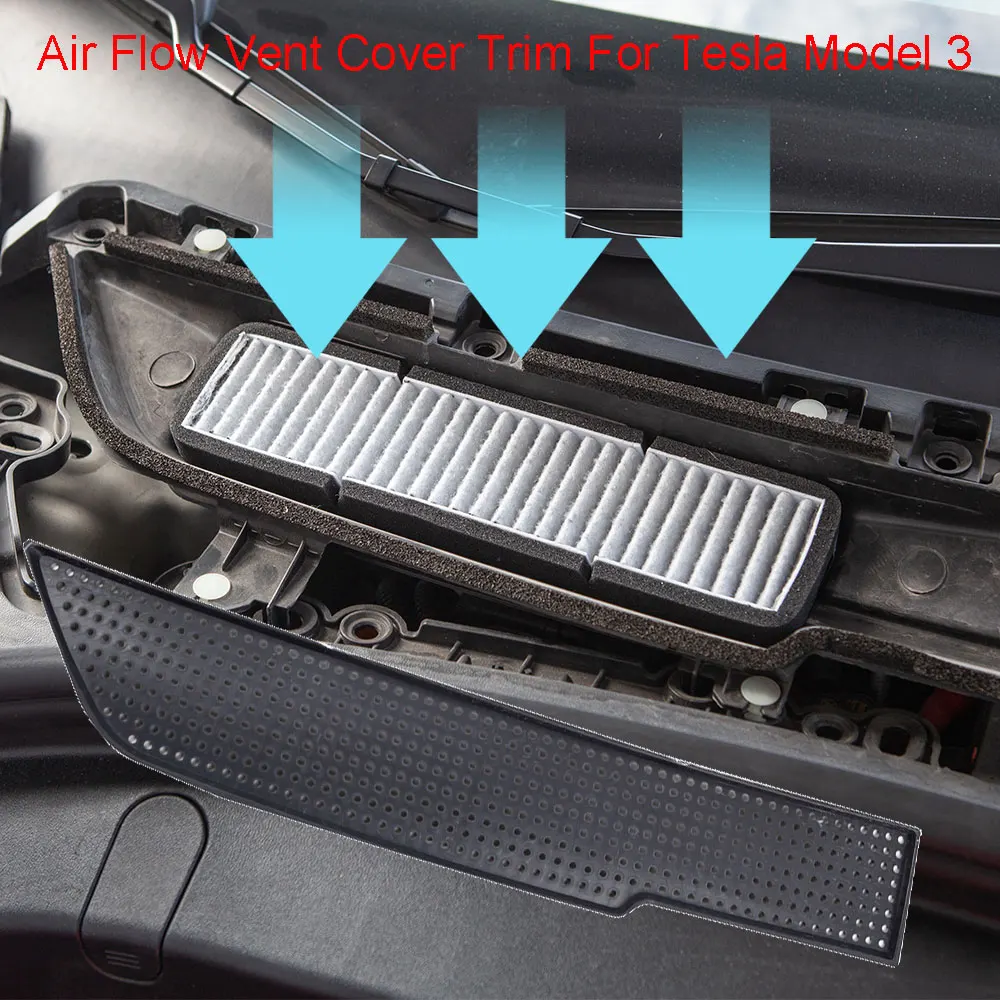 

For Tesla Model 3 17-20 Air Flow Vent Cover Trim Air Protection Decorative Anti-blocking Air Intake Filter Cover