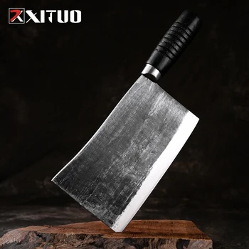 

XITUO Wide Blade Chef Knife Butcher Knife Utility Vegetable Knives Hand Forged Kitchen Knife Professional Chef Cooking Tools Hot