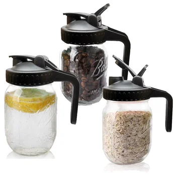 

Household Kitchen Mason Jar Lid Practical Leakproof Jam Jar Cap Coffee Bottle Cover Moistureproof Jar Seal Cover with Handle