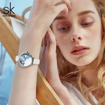 

Top Brand Fashion Women Thin Casual Strap Watch Ladies Watches Leather Female Quartz Watch Reloj Mujer Marble Dial