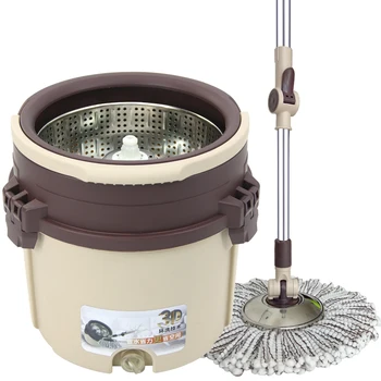 

2 in 1 Rotary Mop with Bucket Free Hand Wash Wring out Automatically Household Single Bucket Mop Bucket Lazy Mop